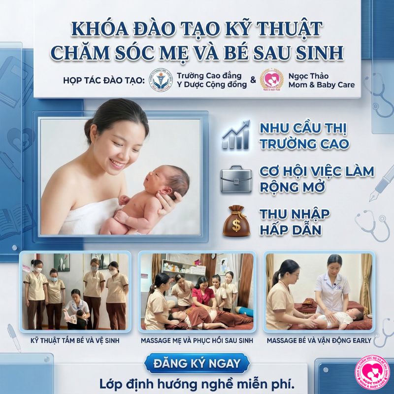 Khóa đào tạo kỹ thuật chăm sóc mẹ và bé sau sinh